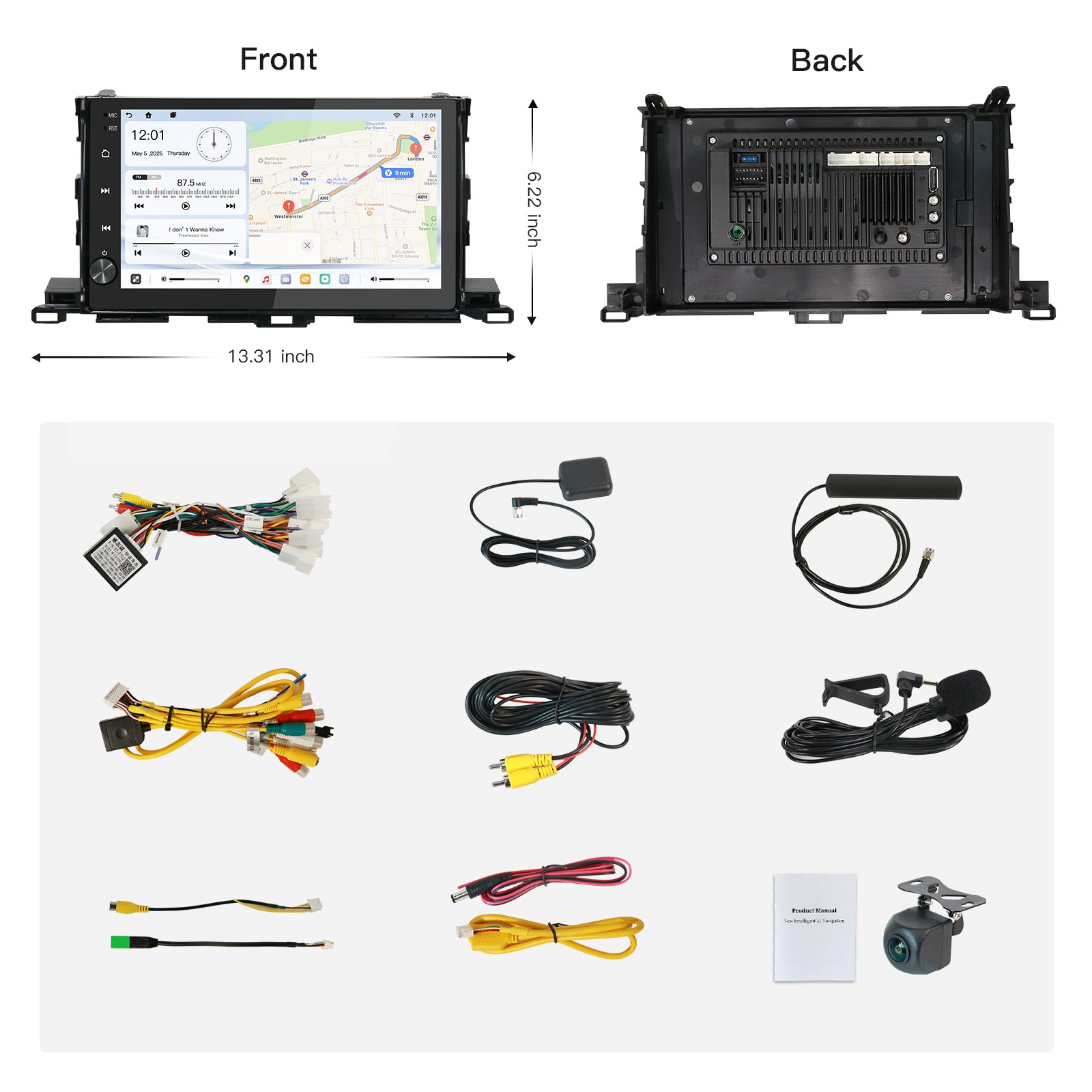 Carultra10.2" Android 13 Car Stereo for Toyota Highlander 2014-2019 Wireless CarPlay & Android Auto Car Radio Upgrade