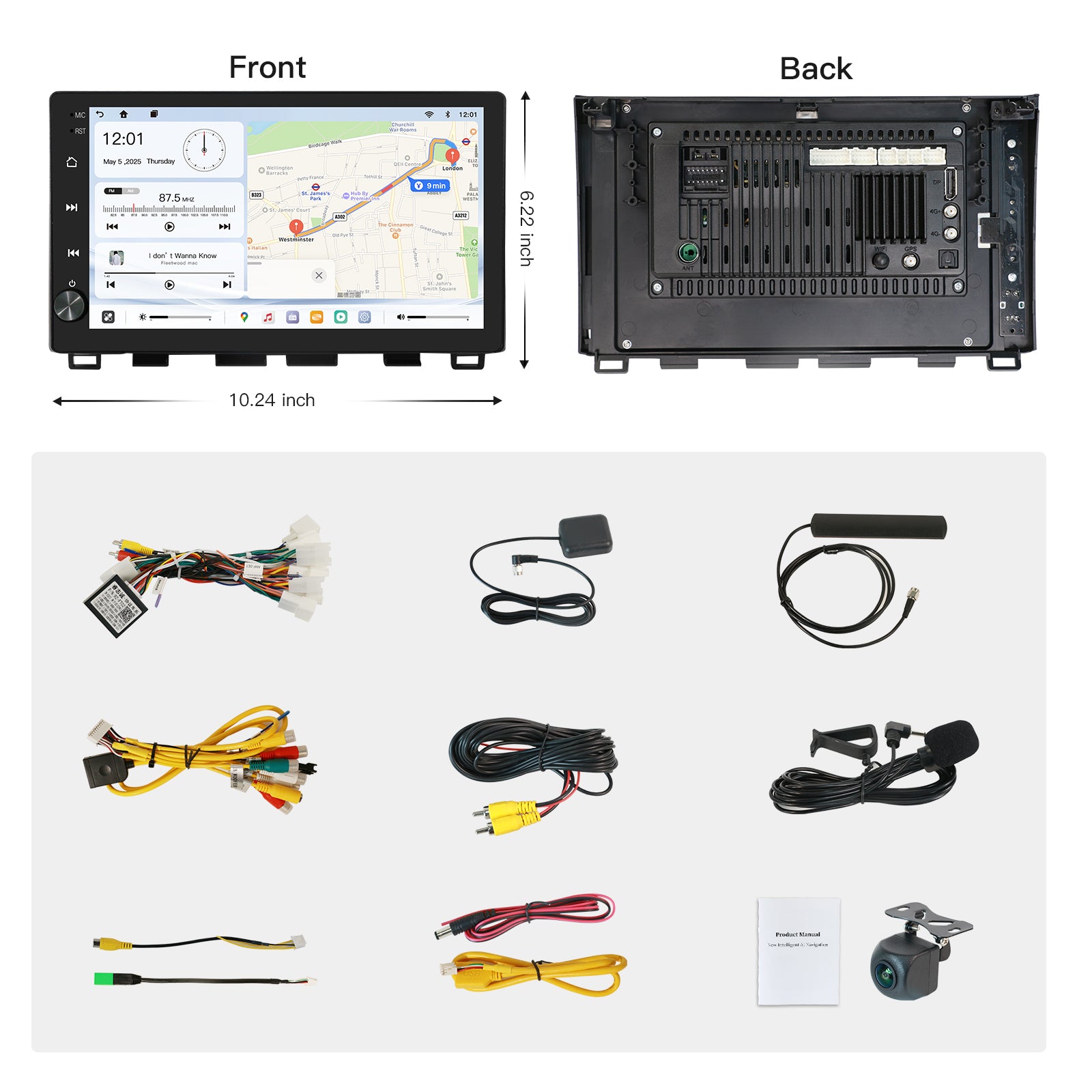Carultra 10.2‘’ Android 13 Car Stereo for Toyota Tundra 2014-2021 Wireless CarPlay & Android Auto Car Radio Upgrade