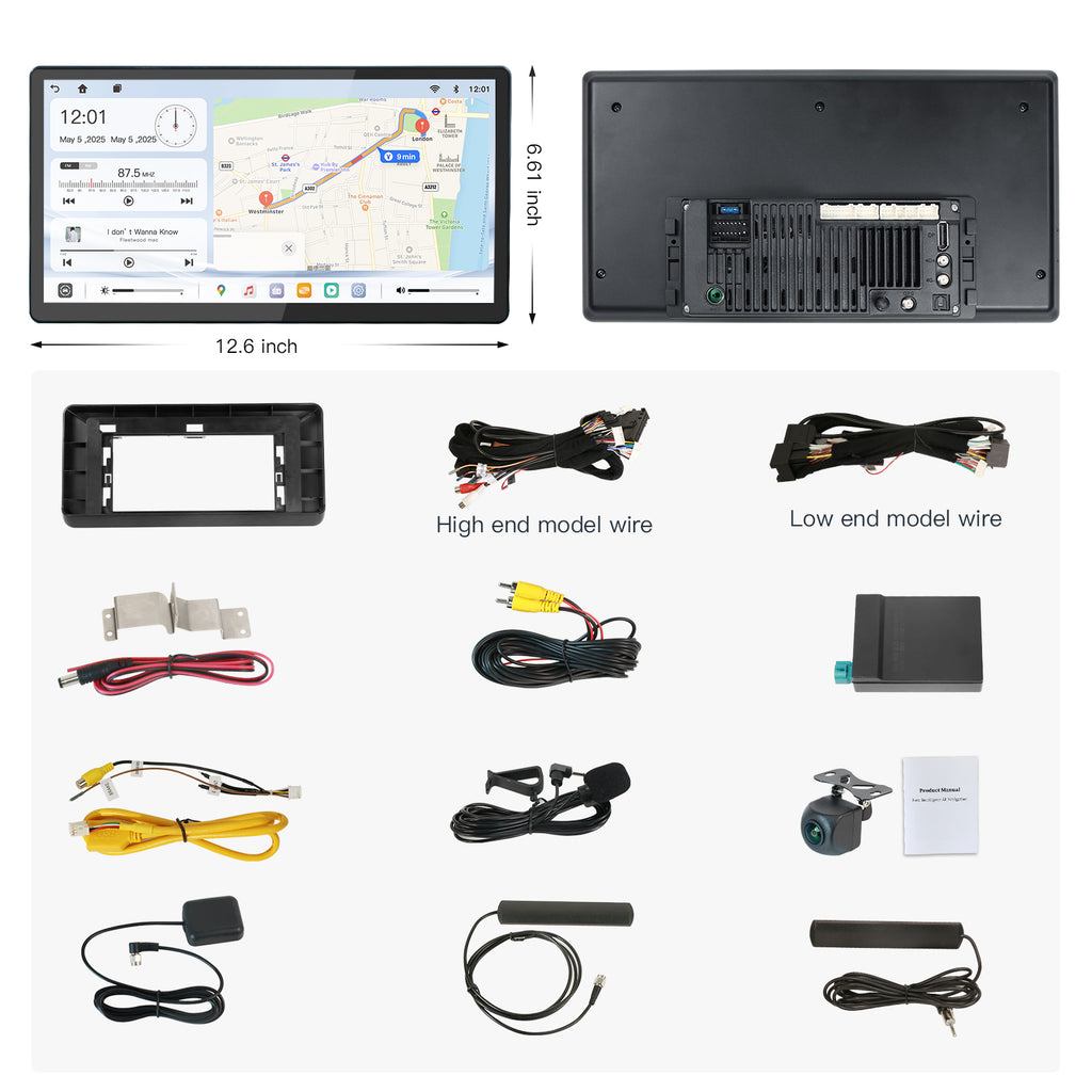 Carultra 13.2" Android 13 Car stereo Retains Sync3 for Ford Maverick 2022 - 2024 Wireless CarPlay & Android Auto CarRadio Upgrade