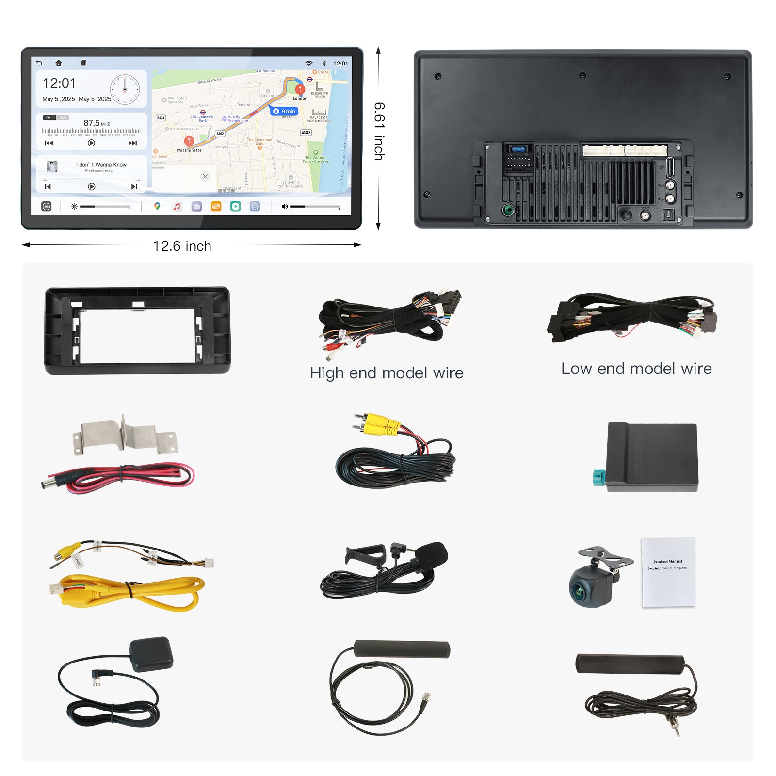 Carultra 13.2" Android 13 Car stereo Retains Sync3 for Ford Maverick 2022 - 2024 Wireless CarPlay & Android Auto CarRadio Upgrade