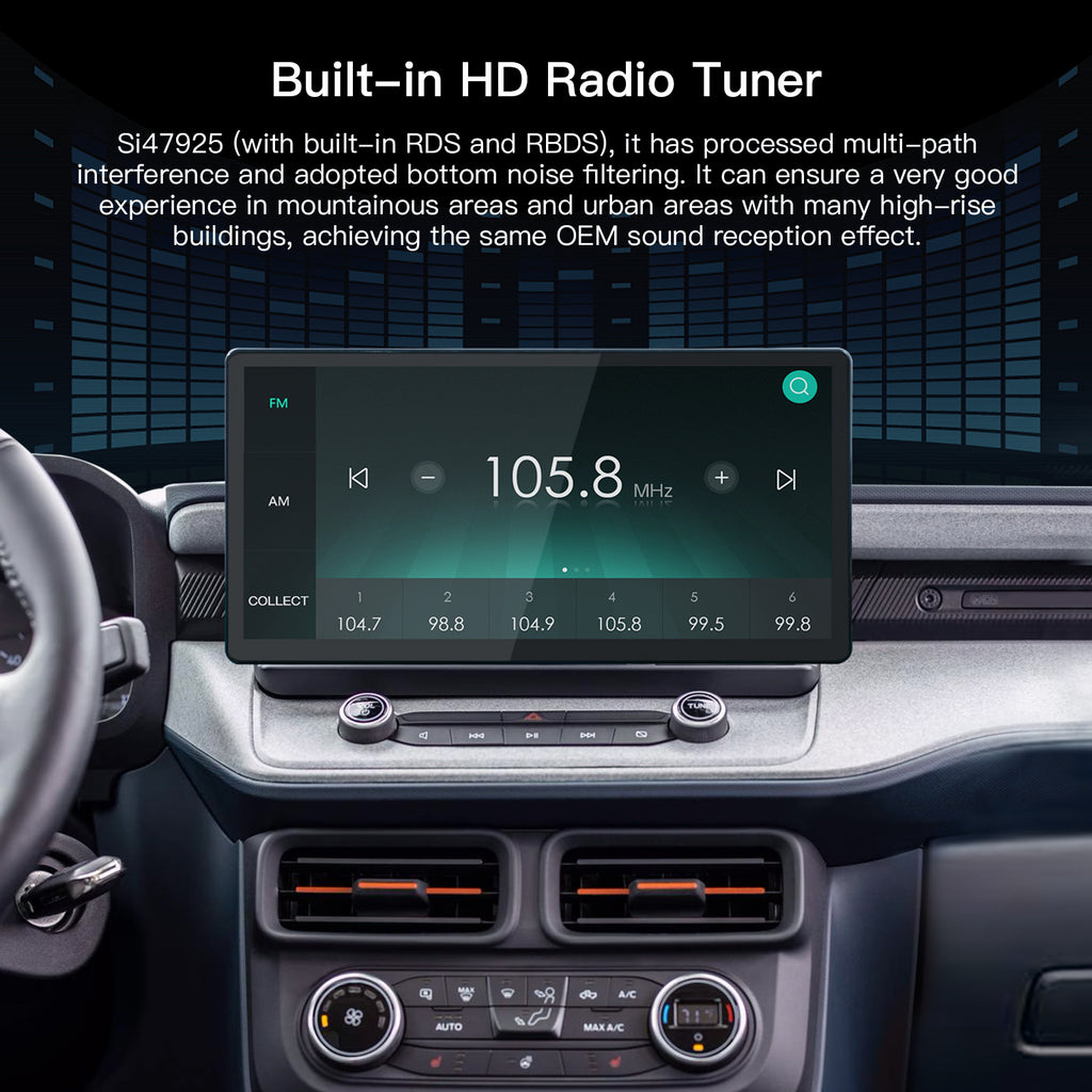 Carultra 13.2" Android 13 Car stereo Retains Sync3 for Ford Maverick 2022 - 2024 Wireless CarPlay & Android Auto CarRadio Upgrade