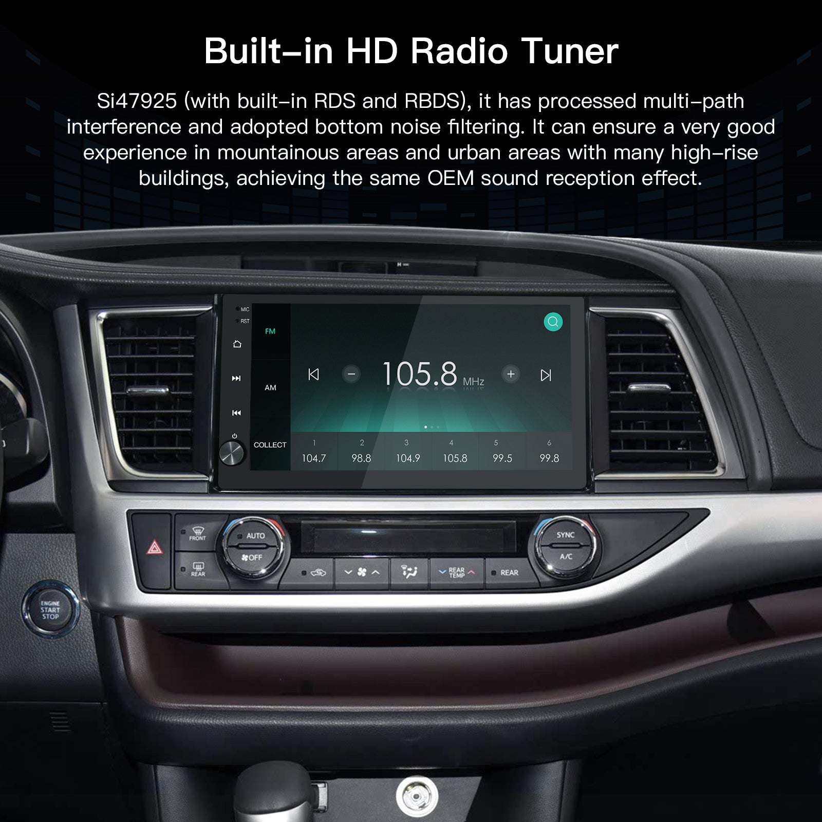 Carultra10.2" Android 13 Car Stereo for Toyota Highlander 2014-2019 Wireless CarPlay & Android Auto Car Radio Upgrade
