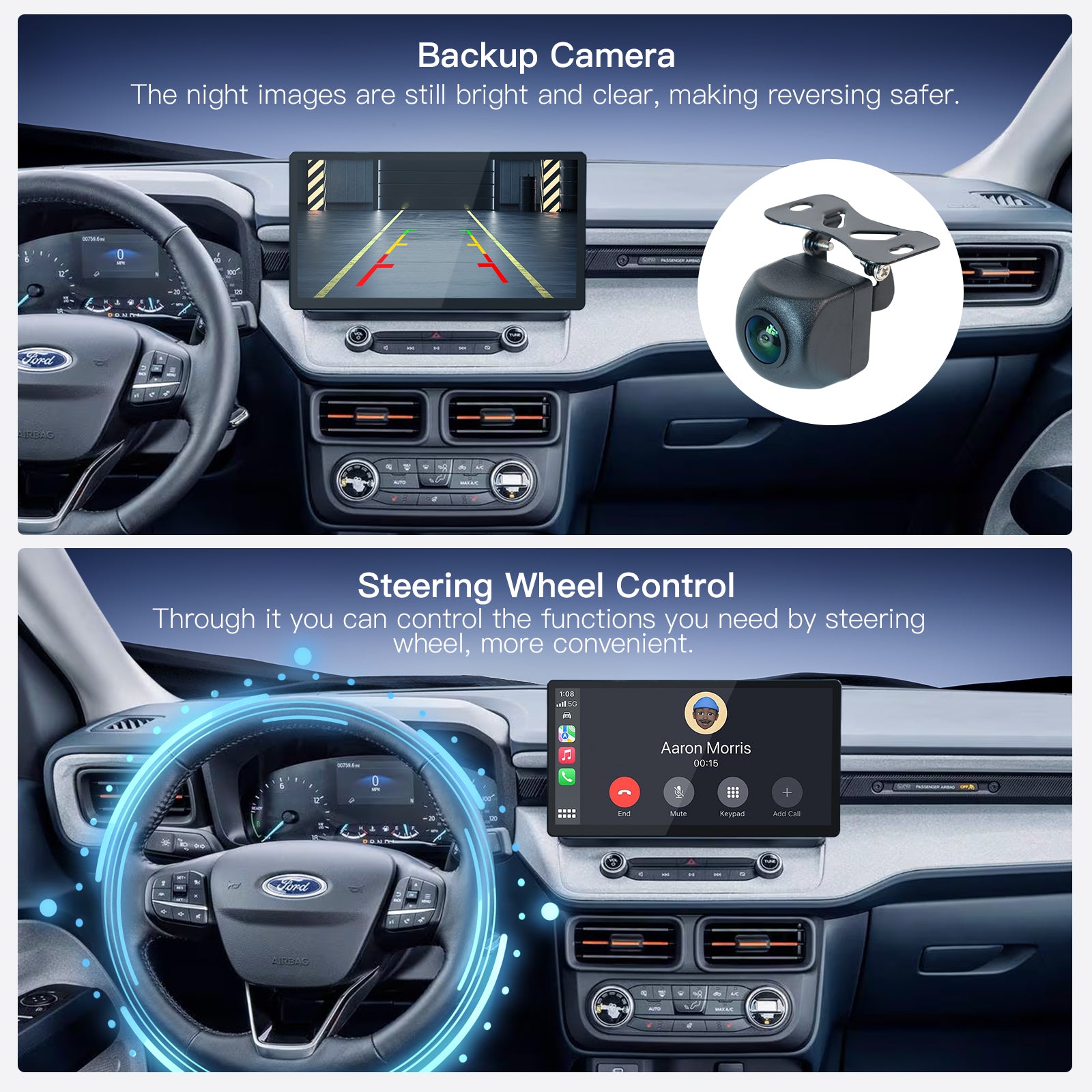 Carultra 13.2" Android 13 Car stereo Retains Sync3 for Ford Maverick 2022 - 2024 Wireless CarPlay & Android Auto CarRadio Upgrade
