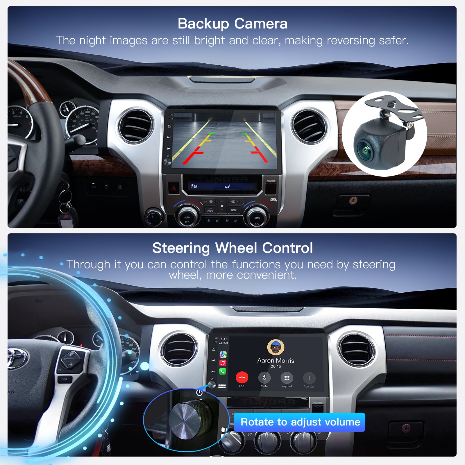 Carultra 10.2‘’ Android 13 Car Stereo for Toyota Tundra 2014-2021 Wireless CarPlay & Android Auto Car Radio Upgrade