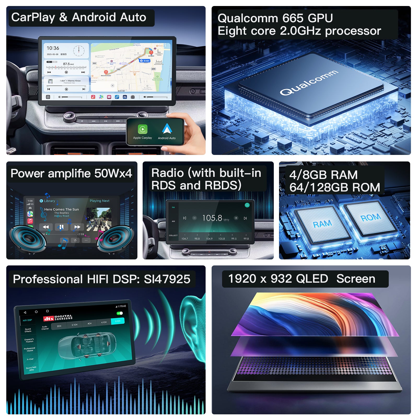 Carultra 13.2" Android 13 Car stereo Retains Sync3 for Ford Maverick 2022 - 2024 Wireless CarPlay & Android Auto CarRadio Upgrade