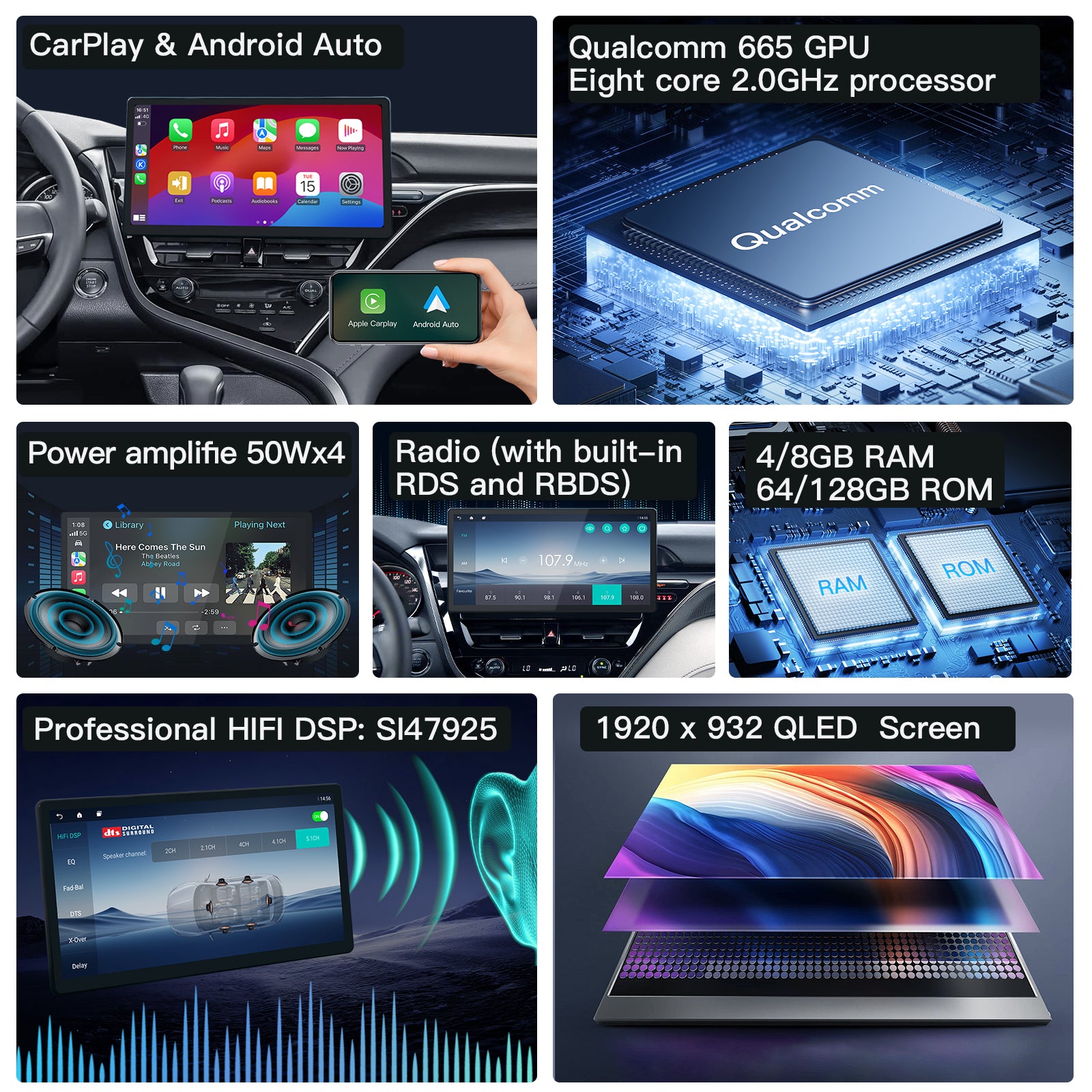 Carultra 13.2" Android 13 Car Stereo for Toyota Camry 2021–2024 Wireless CarPlay & Android Auto Car Radio Upgrade