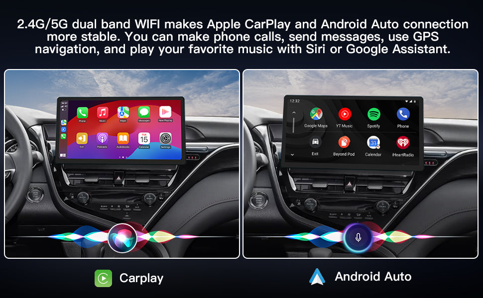 Carultra 13.2" Android 13 Car Stereo for Toyota Camry 2021–2024 Wireless CarPlay & Android Auto Car Radio Upgrade