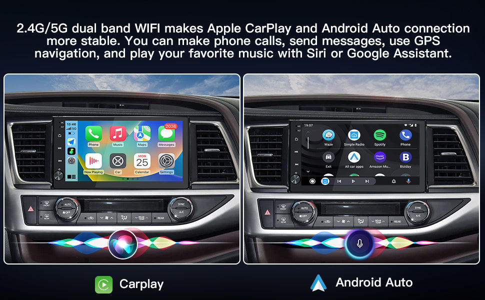 Carultra10.2" Android 13 Car Stereo for Toyota Highlander 2014-2019 Wireless CarPlay & Android Auto Car Radio Upgrade