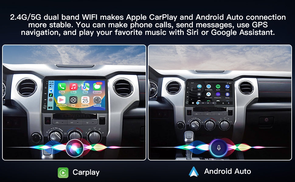 Carultra 10.2‘’ Android 13 Car Stereo for Toyota Tundra 2014-2021 Wireless CarPlay & Android Auto Car Radio Upgrade