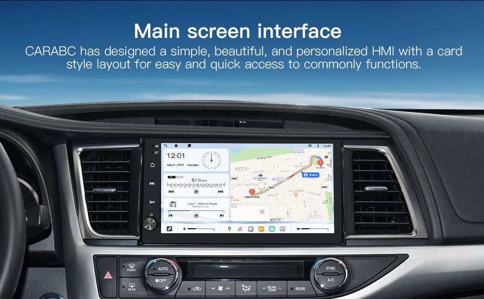 Carultra10.2" Android 13 Car Stereo for Toyota Highlander 2014-2019 Wireless CarPlay & Android Auto Car Radio Upgrade