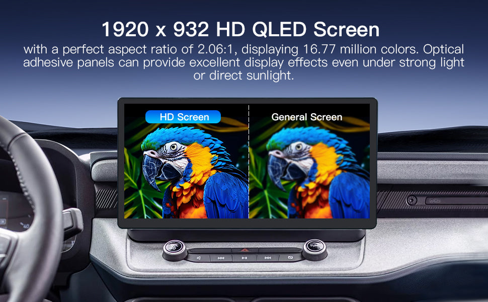Carultra 13.2" Android 13 Car stereo Retains Sync3 for Ford Maverick 2022 - 2024 Wireless CarPlay & Android Auto CarRadio Upgrade