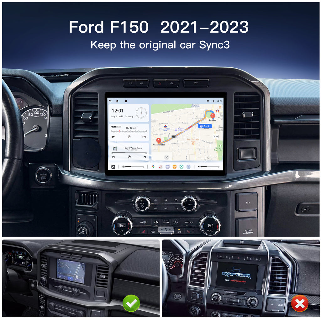 Carultra 12" Android 13 Car Stereo for Ford F150 2021 - 2023 Wireless CarPlay & Android Auto | Head Unit Upgrade