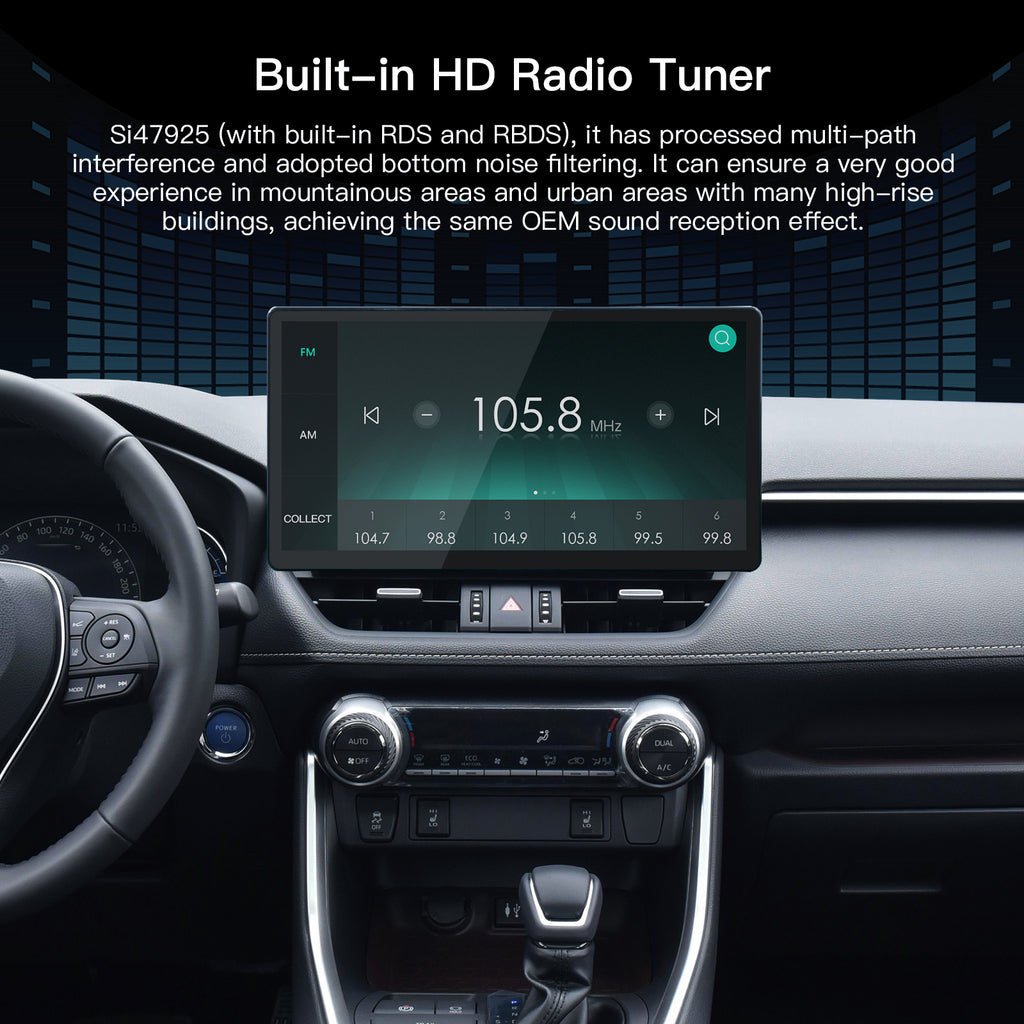 Carultra 13.2" Android 13 Car Stereo for Toyota RAV4 2019–2022 Wireless CarPlay & Android Auto Car Radio Upgrade