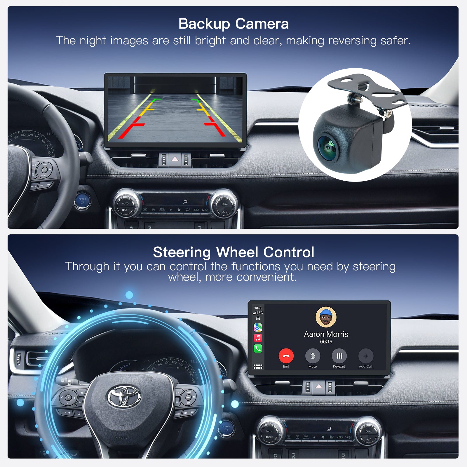Carultra 13.2" Android 13 Car Stereo for Toyota RAV4 2019–2022 Wireless CarPlay & Android Auto Car Radio Upgrade