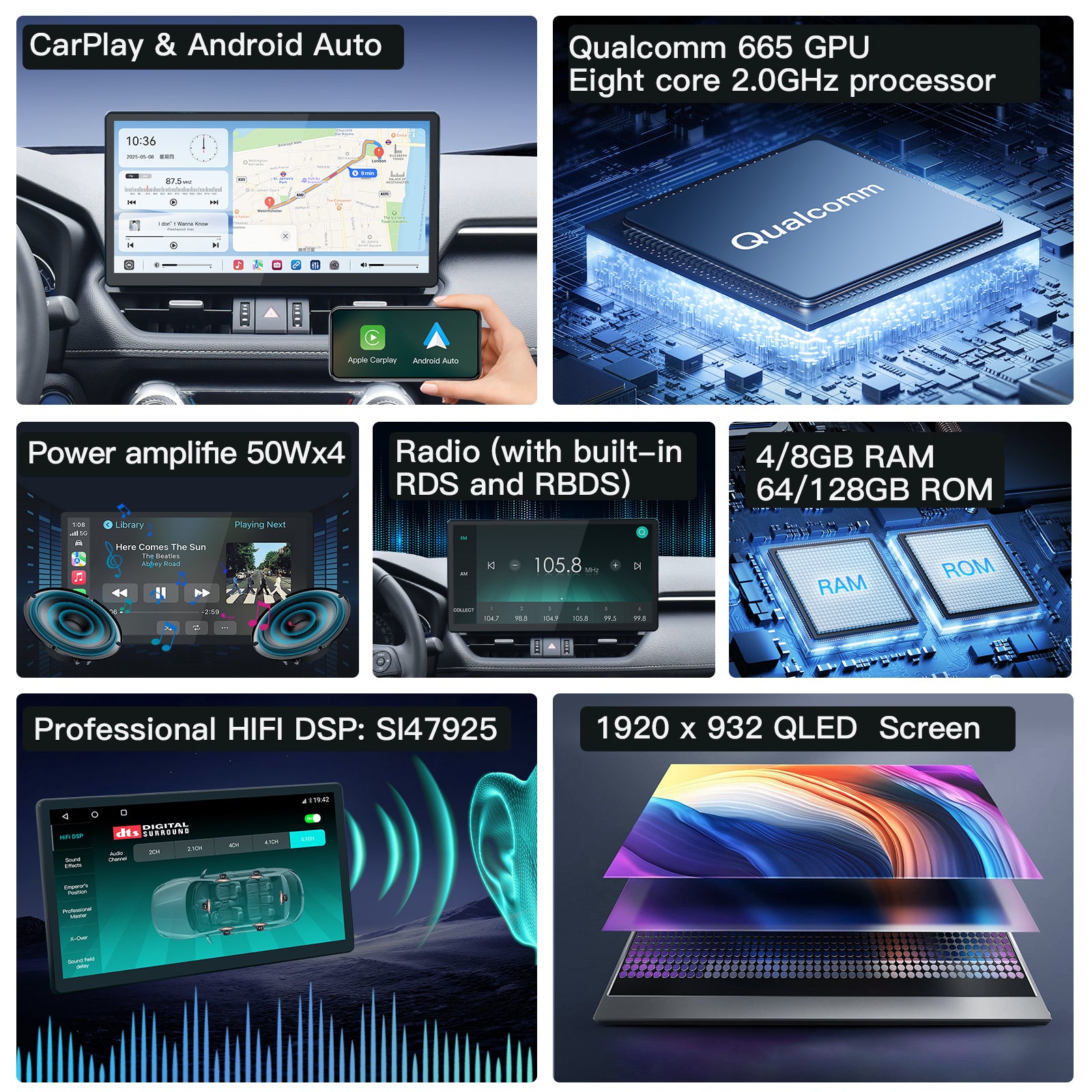 Carultra 13.2" Android 13 Car Stereo for Toyota RAV4 2019–2022 Wireless CarPlay & Android Auto Car Radio Upgrade