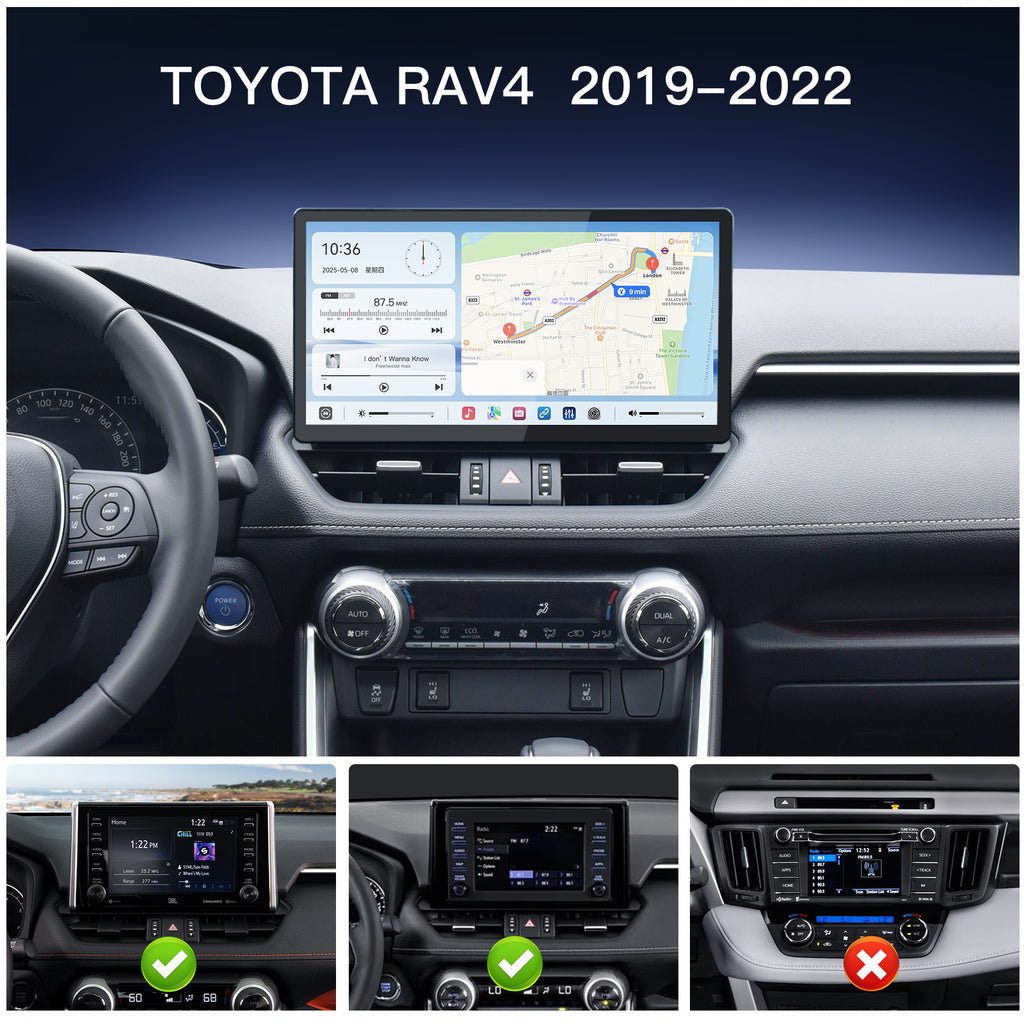 Carultra 13.2" Android 13 Car Stereo for Toyota RAV4 2019–2022 Wireless CarPlay & Android Auto Car Radio Upgrade